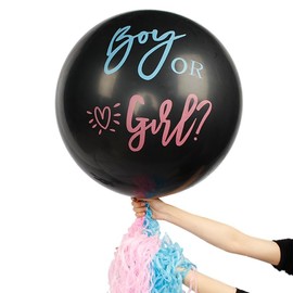 2Pcs Gender Reveal Balloons with Pink Blue Gold Confetti, 36 Inch Large Baby Gender Reveal Latex Balloons for for Boy or Girl He or She Gender Reveal Decoration Newborn Baby Birthday Party Baby Shower