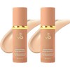2PC Foundation 4 In 1, Base de Maquillaje Alta Cobertura,