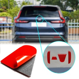 QianBao Compatible with Carbon Fiber Car Rear Logo Decoration Sticker Exterior Accessories Rear Tailgate Emblem Sticker for Honda CRV 2023 2024 (4Pcs Red)