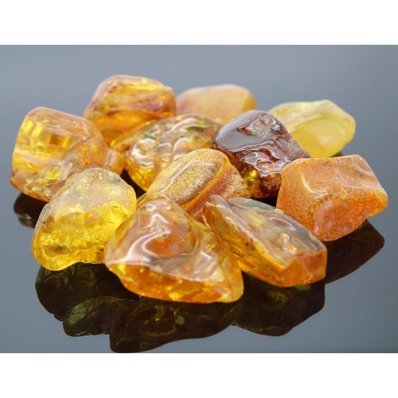 Budawi® Genuine Amber Tumbled Stone Hand Stone Pocket Stone, Gemstone,