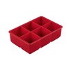Houdini Large Cube Silicone Tray Ice Mold, 2 pack, RED,