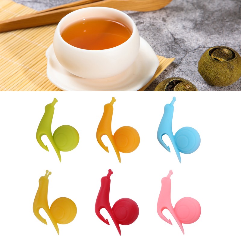 10Bag Snail Silicone Tea Maker Cup Edge Pendant Tea Bag