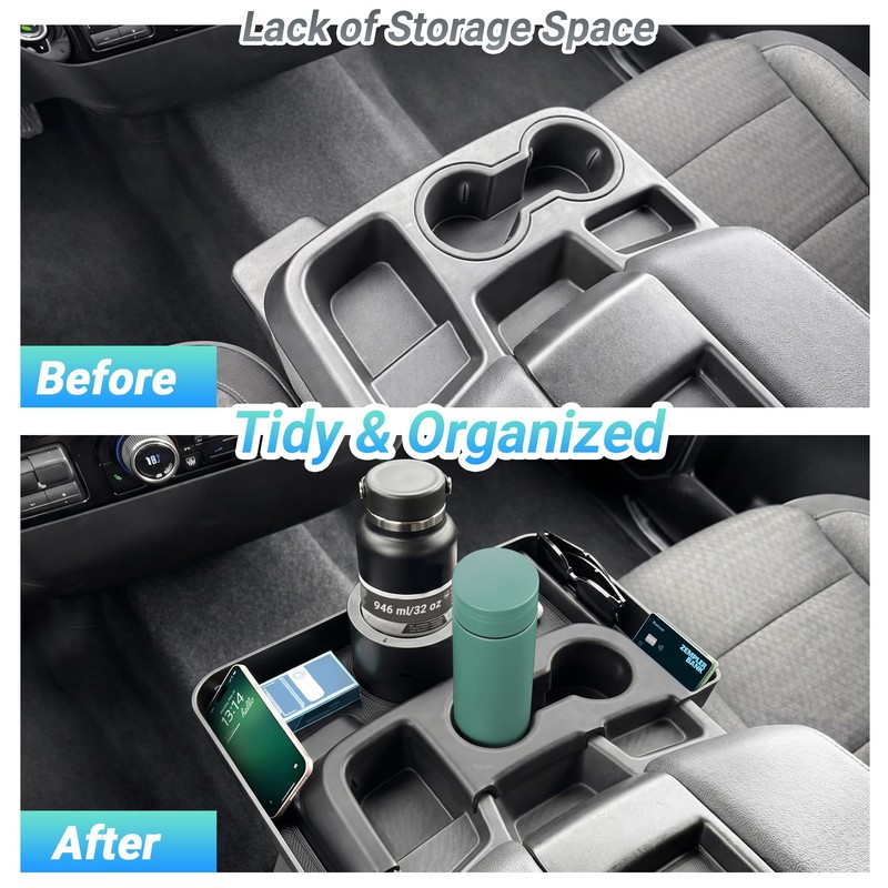 Sinminou Cup Holder Organizer for 2019-2026 Chevy Silverado/GMC Sierra 1500