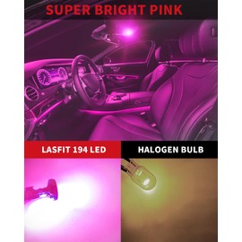 LASFIT LASFIT 194 168 T10 192 2825 W5W LED Bulb Canbus Error Free, Non-Polarity 400LM Extremely Bright for Dome Map Courtesy Door Trunk Cargo Lights, 12-24V, Purple Pink (Pack of 2)