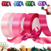 YOUYIKE 3 Pieces 22 m Pink Satin Ribbon, 25mm Wide