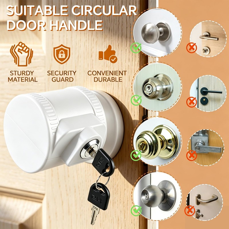 Child Proof Door Knob Cover Lock for Dementia Elderly Safety