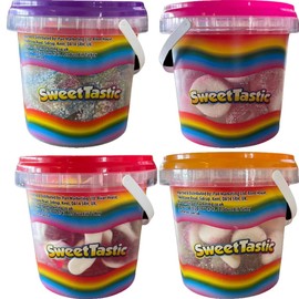 Random Mixed Sweet Tasstic Jelly Animals, Strawberry Rings, Gummy Teeth, Party Mix, Sour Ribbon Sweet Party Tub 150g (08 Mixed)