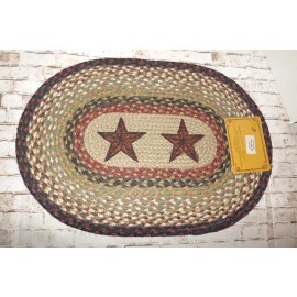 Capitol Earth Rugs Earth Rugs Braided Jute Placemat Barn Star 13 x 19 Farmhouse Country Reversible