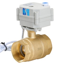 HSH-Flo 2 Way 1-1/4 inch 9-24VAC/DC 12VDC Normally Closed Brass Electrical Position Feedback On/Off Motorized Ball Valve