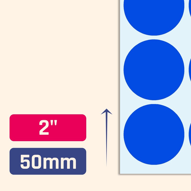 TownStix 50mm Punktaufkleber Klebepunkte Aufkleber Etiketten Markierungspunkte - Blau, 240