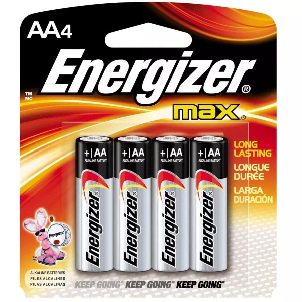 EVEREADY Energizer E91BP4 Alkaline Max Battery 1.5V AA Long lasting