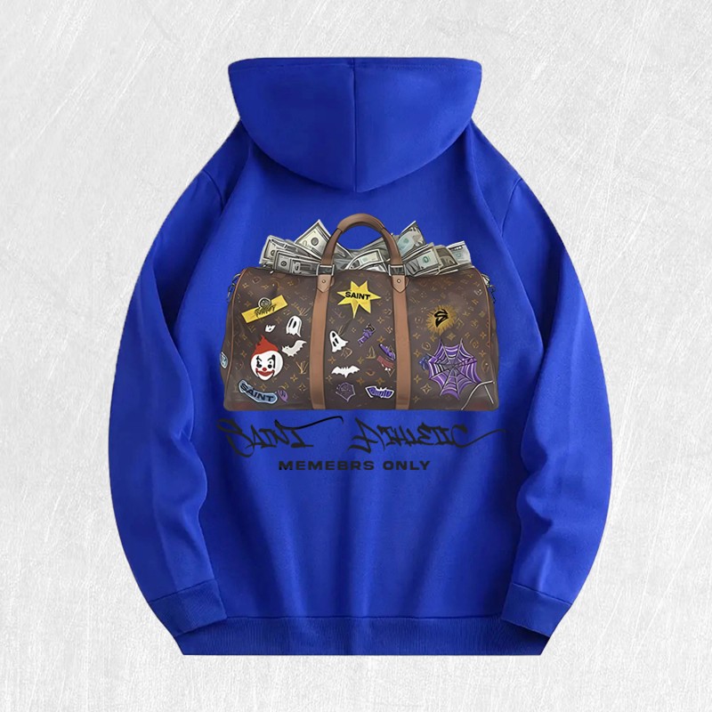 Saint Athletic Money Bag Graphic Hoodie 100% Cotton US Warehouse