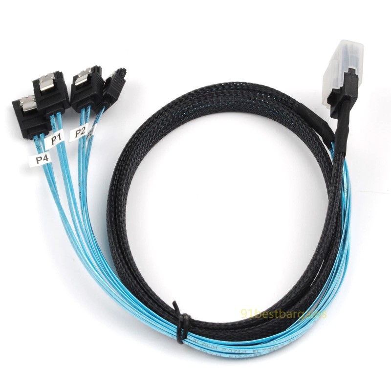 Unbranded 2x Mini SAS 10Gbps SFF-8087 36Pin to 4 SATA