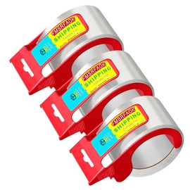 Dispensador de cinta de embalaje transparente de 32,8 yardas de 1,88 yardas, cinta de embalaje de mano StAronger y más grueso para embalaje de envío, cinta de sellos móviles (3 rollos)