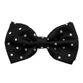DonDon mens bow tie Polka Dots pre-tied handmade and adjustable black