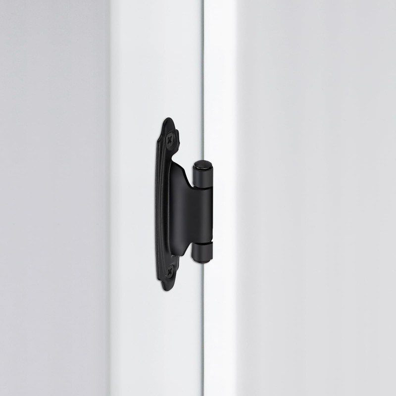 Home Expert 4 Pack (2 Pairs) Matte Black Cabinet Hinges