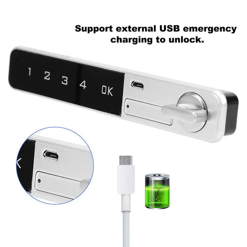 Smart Password Lock Zinc Alloy Touch Keypad Flat Bolt for