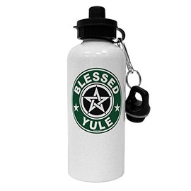TooLoud Blessed Yule Emblem Aluminum 600ml Water Bottle - White