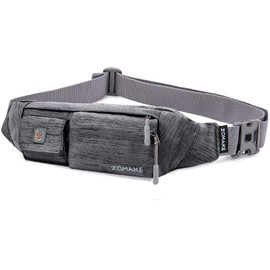 ZOMAKE Bum Bag Ladies Sport Bumbag for Women Men,Fanny Pack for Running Hiking - Multi Pockets Waist Bag for Waterproof Dog Walking Travel(Medium Grey)