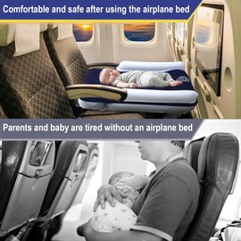 Blublu Park Inflatable Airplane Bed for Toddler, Airplane Seat Extender for Kids Airplane Travel Essentials, Toddler Bed with Sides Pump Belt, Kids Air Mattress Fits Most Airplane Seats, Car (Blue)