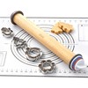 Rolling Pin with Thickness Rings,13.6" Dough Roller with Mat&4 Cookie