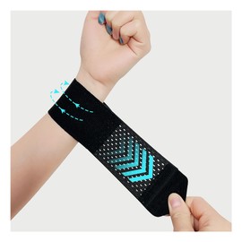 手首 サポーター リストバンド スポーツ バスケ テニス にじゅうかあつ固定 筋トレ 左右共通 手首保護 日常生活 フリーサイズ 男女共通 （黒）