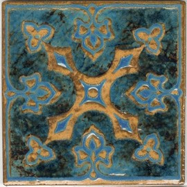 Design Tile 5.9 inches (150 mm) Square Retro N-704