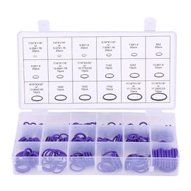 O Ring Assortment Sealing Rings Set Rubber Seal of the Air Conditioning Compressor, 270 Pieces Assorted O-Ring Seal of Car Air Conditioning Seal Set Rubber Washers Seals (Purple)