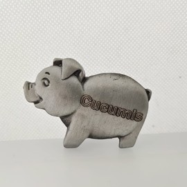 Cucumis 6Pcs Metal Unique and Cute Pig Knobs Animal Handle Cabinet Drawer Dresser Close Bookcase Cupboard Hardware Door Pull for Home Kitchen Office Accessories (Ancient Silver)