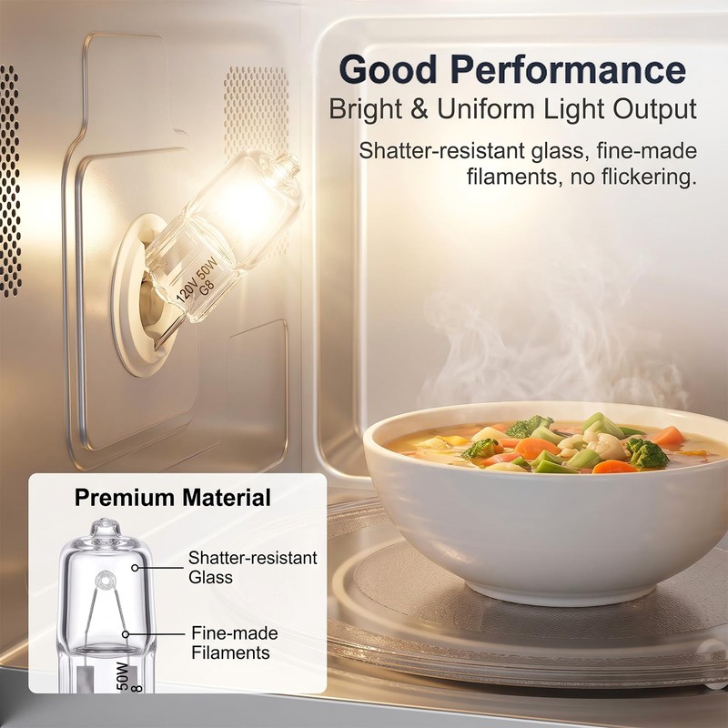 YZSGW 6912A40002J G8 Halogen Light Bulb 120V 50W,Microwave Lamp Replacement