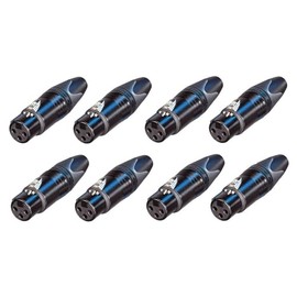 usbargainsound.com (8 PACK) NEUTRIK NC3FXX-B 3-Pin XLR Female Cable Mt Connector Black w/Gold Pins