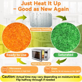 RAINFLOW Orange Desiccant Beads Reusable - 450G Indicating Silica Desiccant,Silica Gel Desiccant Beads for Drying,Silicone Reusable Dehumidifier for Documents,Painting,Camera,Electronic,Jewelry