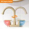 YardMonet Gold Bathroom Faucet, Brushed Gold Bathroom Faucet with 2-Handle