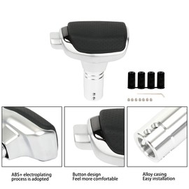 muge racing Gear Shift Knob, PU Leather Metal Automatic Car Gear Stick Shift Knob,P Black