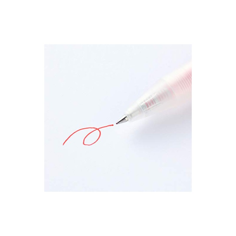 Mu-in Ryohin Smooth Writing Gel Ink Ballpoint Pen, Red, 0.5mm
