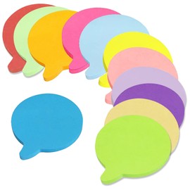 12 Colours Coloured Sticky Notes, Sticky Notes, Sticky Notes, Coloured Round Notepad, Super Sticky Notes for Office, Home, School, Session (Bubble + 600 Sheets + 70 x 70 mm)