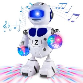 Robot Bailarín de Juguete para Niños, Juguete Robot con Música y Luz, Mini Juguete Robot Interactivo para Niños y Niñas de 3-12 Años, Regalo para Cumpleaños, Halloween, Navidad