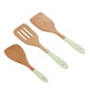 3Pcs Wooden Spatula Set Heat Resistant Light Weight Kitchen Cooking