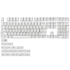 Teclas japonesas PBT de 135 teclas con perfil de cerezo DYE-Sub color blanco, estilo minimalista adecuado para teclado mecánico