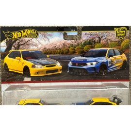 Hot Wheels 2025 Hot Wheels Premium 2 Pack - Honda Civic Type R & Type R (EK9),Free Shipping