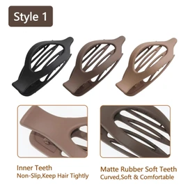 Wimode Flat Hair Clips for Women, 6 Pack France Cord Flat Clip for Hair, 2 Styles Nail Clip Ducks Bill Clip Barrette Strong Hold Neutral Color