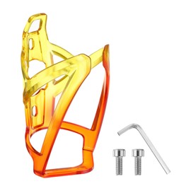 HARFINGTON Bike Water Bottle Holder 5.2" PC Universal Bicycle Bottle Cages Ultralight Cycling Hydration Brackets with Screws for MTB Mountain Road Gravel, Red Yellow