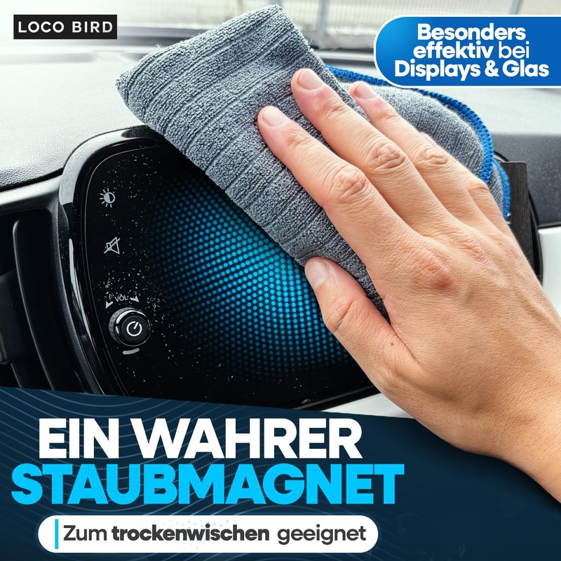 Loco Bird Absorbent Microfibre Cloths in 380 GSM - Lint-Free