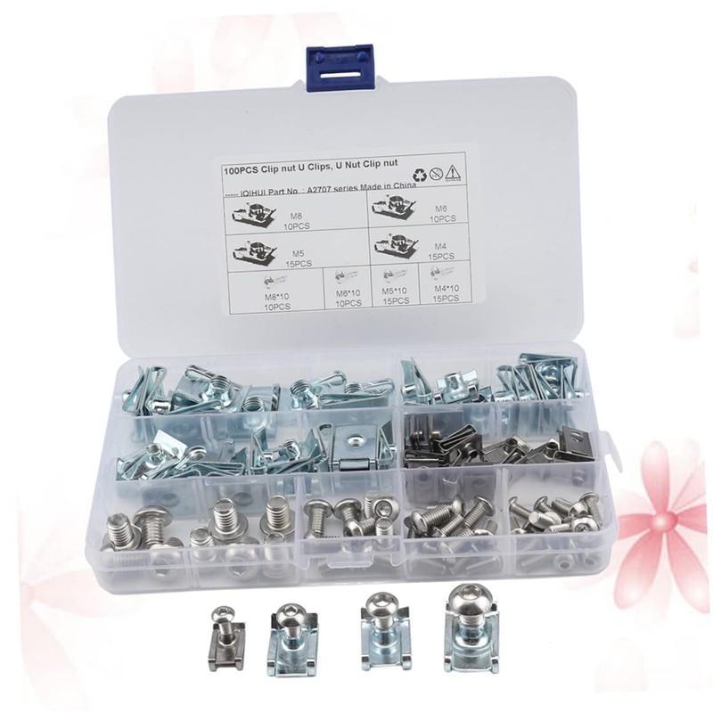 ULTECHNOVO 100pcs Motorcycle u Clip Nuts Manganese Steel Spire u