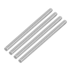 QUARKZMAN 4 Pieces Threaded Rods, M5 x 85mm, 304 Stainless Steel, Threaded Rod with Metric Full Thread, M5-0.8 Threaded Screw for Furniture and Machine Assembly