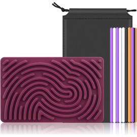 Activity Board, Silent Fidget Toys for Calm, Stress, Anxiety, ADHD, Autism - Sensory Calming Toys for Kids 3+, Busy Board With Portable Storage Bag & 20 Strings (Purple)