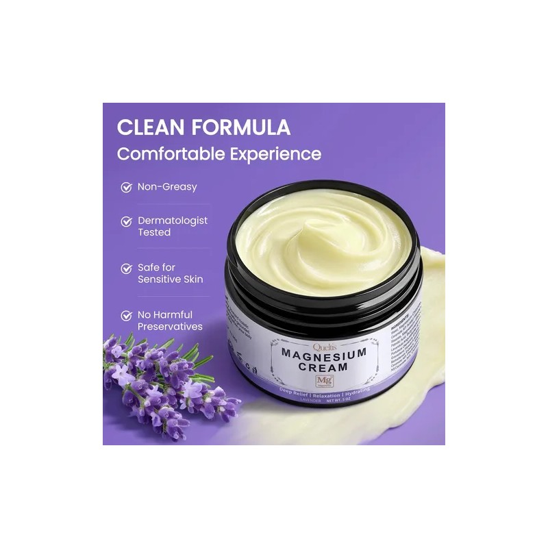 Queltis Magnesium Cream Lavanda 5 Oz Crema Topica Piel Suave