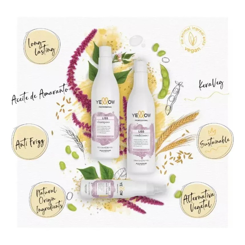 Kit Liss Yellow Shampoo + Acondicionador 500ml/cu Antifrizz