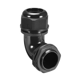 uxcell M32 Cable Gland, 90 Degree Waterproof IP68 Nylon Joint Adjustable Locknut for 18mm-25mm Dia Cable Wire