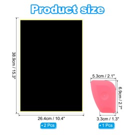 PATIKIL 15.3x10.4 Inch Laser Engraving Paper, 2 Pcs Laser Engraving Marking Color Paper with Scraper for Fiber Laser Marking and Engraving on Metal Ceramics Glass, Black